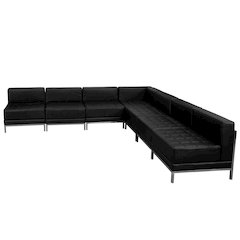 Imagination Black LeatherSoft Sectional Configuration, 7 Pieces