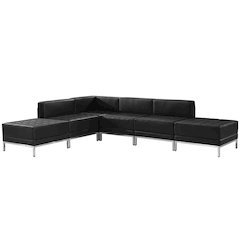 Imagination Black LeatherSoft Sectional Configuration, 6 Pieces