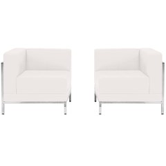 Imagination Melrose White LeatherSoft 2 Piece Corner Chair Set