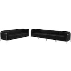 Imagination Black LeatherSoft Sofa Set, 5 Pieces
