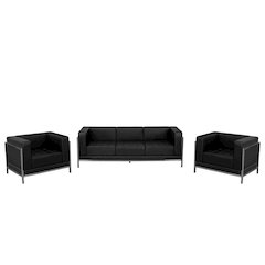 Imagination Black LeatherSoft Sofa & Chair Set