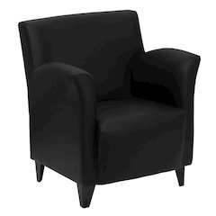 Black LeatherSoft Lounge Chair with Flared Arms