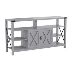 60" Farmhouse Tall TV Console Cabinet for TV's up to 60", Coastal Gray