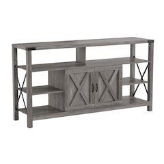 60" Farmhouse Tall TV Console Cabinet for TV's up to 60", Gray Wash