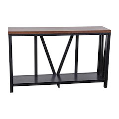Farmhouse 2-Tier Console Accent Table - Black Finish Engineered Wood Frame