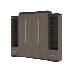 Orion Queen Murphy Bed with Shelves and Drawers (106W)