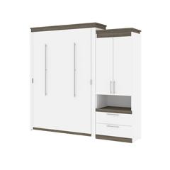 Orion Queen Murphy Bed with Storage Cabinet and Pull-Out Shelf (97W)