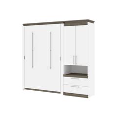 Orion Full Murphy Bed with Storage Cabinet and Pull-Out Shelf (91W)