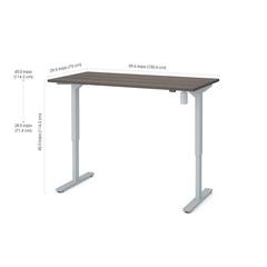 Bestar 30" x 60" Electric Height adjustable table in Bark Gray
