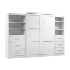 Queen Murphy Bed and 2 Shelving Units with Drawers