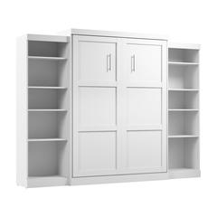 Queen Murphy Bed and 2 Shelving Units, 115-inch Space-Saving Wall Bed