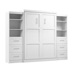 Queen Murphy Bed and 2 Shelving Units with Drawers