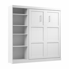 Murphy Bed with Shelving Unit, 84-inch Space-Saving Wall Bed