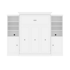 Versatile Queen Murphy Bed and 2 Closet Organizers with Doors (115W)