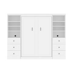 Versatile Full Murphy Bed and 2 Closet Organizers with Drawers (109W)