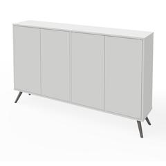 Krom Narrow Storage Cabinet with Metal Legs, 60W, White