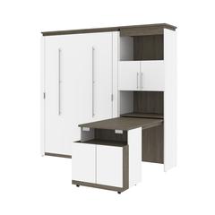 Orion Full Murphy Bed with Storage Cabinet and Fold-Out Desk (91W)
