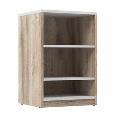 Bestar Cielo 20W Nightstand in Rustic Brown and White