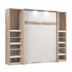 Cielo Full Murphy Bed with 2 Narrow Closet Organizers (99W)