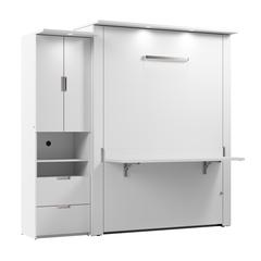 Lumina Queen Murphy Bed with Desk and Storage Cabinet (91W)