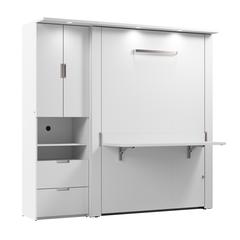 Lumina Full Murphy Bed with Desk and Storage Cabinet (84W)