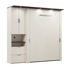 Lumina Full Murphy Bed with Storage Cabinet (84W)