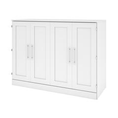 Full Cabinet Bed with Mattress in White