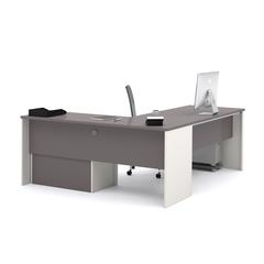 72W L-Shaped Desk with Lateral File Cabinet
