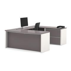 72W U-Shaped Executive Desk with Lateral File Cabinet