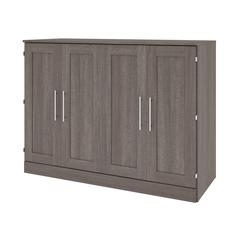 Full Cabinet Bed with Mattress in Bark Gray