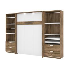 Full Murphy Bed with 2 Closet Organizers with Drawers (119W)