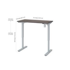 Bestar 24" x 48" Electric Height adjustable table in Bark Gray