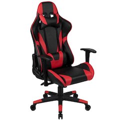 X20 Gaming Chair Racing Office Ergonomic Computer PC Adjustable Swivel Chair with Fully Reclining Back in Red LeatherSoft