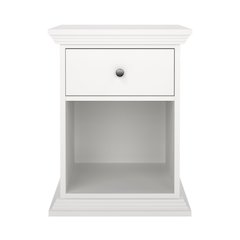 North Nightstand 1 Drawer and Open Storage, White