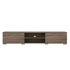 Brown TV Stand with 2 Drawers and Shelf, Low-Profile Entertainment Center