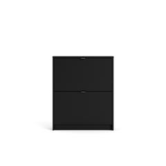 Bright 2 Drawer Shoe Cabinet, Black Matte