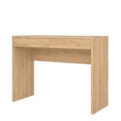 Modern Brown 2-Drawer Computer Desk for Home Office or Study Table