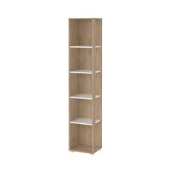 Sign Open Narrow 5 Shelf Boockase, Jackson Hickory/White