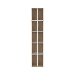 Sign Narrow 10 Shelf Bookcase/ bookcase with divider, Jackson Hickory/White