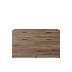 Elegant 8 Drawer Dresser in Truffle Oak for Modern Bedroom Storage Solutions