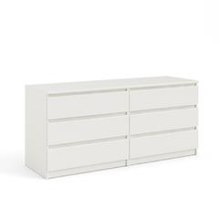 Scottsdale 6 Drawer Double Dresser, White Wood Grain