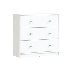 White 3 Drawer Nightstand - Large Bedside Dresser for Stylish Storage