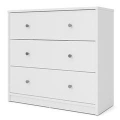 Portland 3 Drawer Chest, White