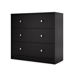 Black 3 Drawer Dresser - Compact Small Chest of Drawers for Bedrooms