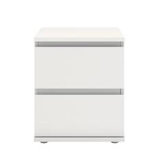 White 2 Drawer Nightstand - Compact and Functional Bedroom Nightstand
