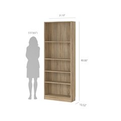 Element Tall Wide 5 Shelf Bookcase, Oak Structure