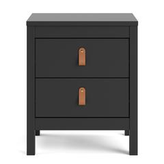 Madrid 2 Drawer Nightstand, Black Matte
