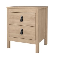 Madrid 21-inch Tall 2-Drawer Nightstand End Table, Jackson Hickory