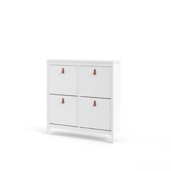 Madrid 4 Drawer Shoe Cabinet, White