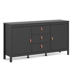 Madrid 2 Door Sideboard with 3 Drawers, Black Matte